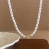 Collana con Cuore Dorato e Perle Francese - Choker Elegante, Design Dolce e Versatile a Catena per la Clavicola
