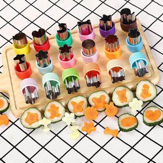 DYS Sada nerezových vykrajovátek na sušenky, Mini vykrajovátka na ovoce, Opakovaně použitelné DIY pekařské kuchyňské náčiní, na ovoce, zeleninu, pečivo