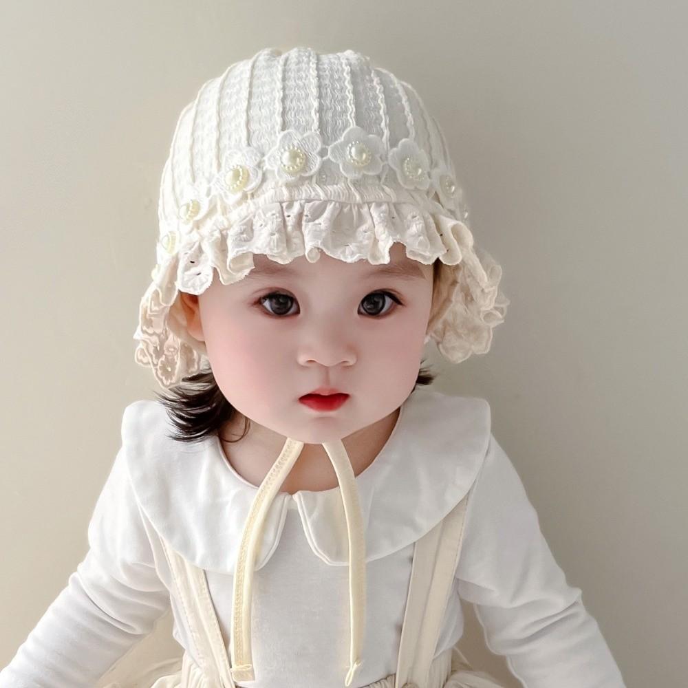 Breathable Cotton Ear Protection Fetal Cap Ruffle Flower Ruffle Hat Bonnet 2-24Month Infant