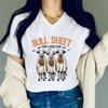 Halloween Ghost Graphic Women Tshirts Bull Sheet Cow Lover Club Graphic T Shirts Women Halloween Pumpkin Vintage Style Tshirt
