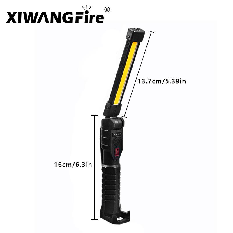 360° Folding Magnetic COB Handheld Work Light with Multi-functional Red Warning Light