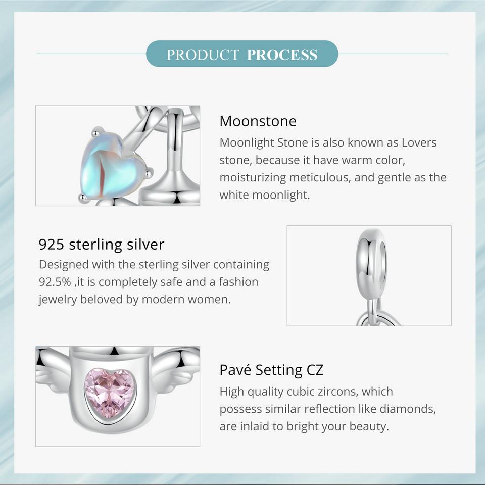 WOSTU 925 Sterling Silver Bear Charms Baby Bottle Set Pendant Fit Original Bracelet for Graduation DIY Jewelry Wishes Gifts