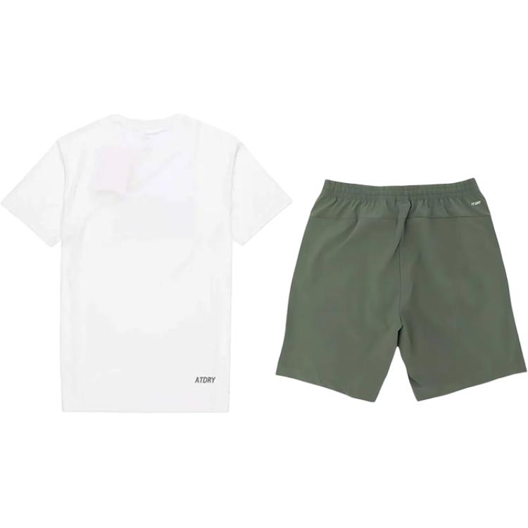 Li-Ning Simple Comfortable Breathable Round Neck Pullover Short Sleeve Versatile Five Point Pants Casual Sports Suit YTST081-2+YKSV147-1