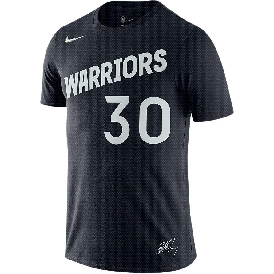 Nike NBA Stephen Curry Warriors T-Shirt Black White Men s DM0406-010 L