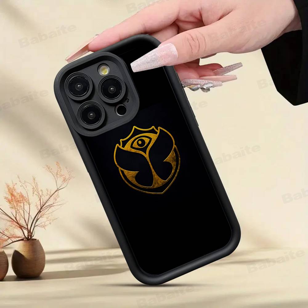 Coque de téléphone avec logo musical T-Tomorrowlands pour iPhone 17 16 15 14 13 12 11 Pro Max Coque arrière en silicone