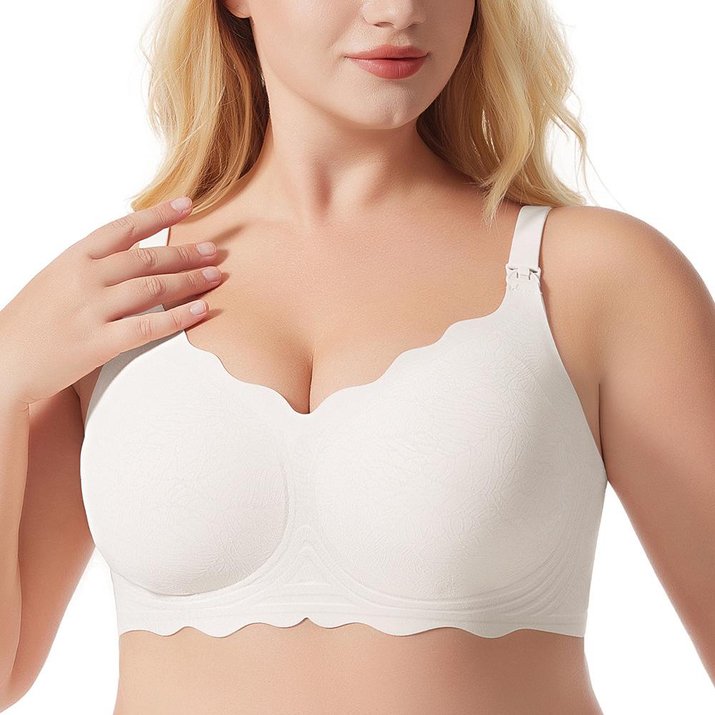 

Бесшовный бюстгальтер для беременных, бюстгальтер для кормления, нижнее белье с защитой от провисания, без косточек, дышащий, собирающий, большого размера, дышащий комфорт XXL белый