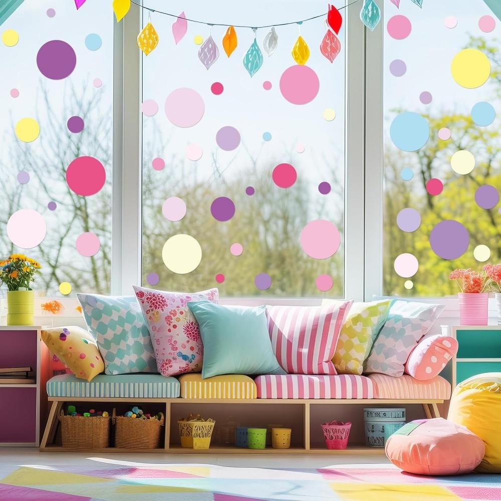 10PCS Wall Stickers for Bedroom Living Room, Polka Dot Wall Decals for Boys and Girls Bedroom Playroom Living Room Decor