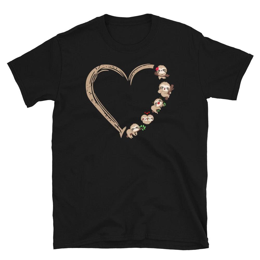 

Love Heart Funny Novelty Sloth Classic Everyday Sarcastic Gift T-Shirt M