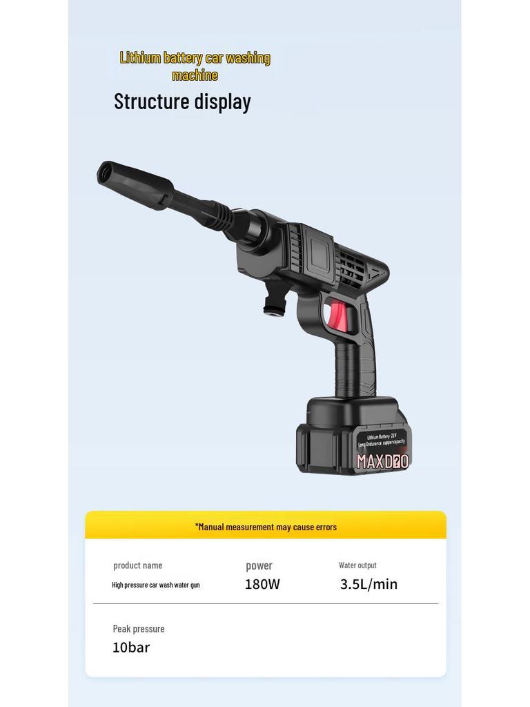 Wireless High-Pressure Electric Car Wash Gun