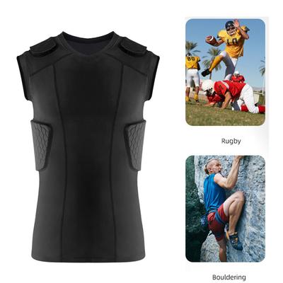 Gepolstertes Kompressionsshirt Fußball Rippenschutzpolster Rückenschutz Gepolstertes Shirt Schutzausrüstung für Baseball Basketball