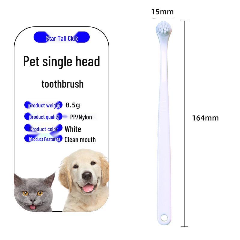 Disposable Pet Toothbrush with Round Head for Teeth Cleaning, Individually Packaged