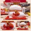5inch Ceramic Beckoning Cat Waving Hand Lucky Cat Battery Powered Maneki Neko Best Gift Home Decoration Fortune Lucky Cat