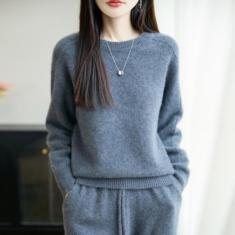 Women Sweater 100% Wool MODERN NEW SAGA O-neck Knit Pullover Thick Winter Jumpers Female Knit Tops