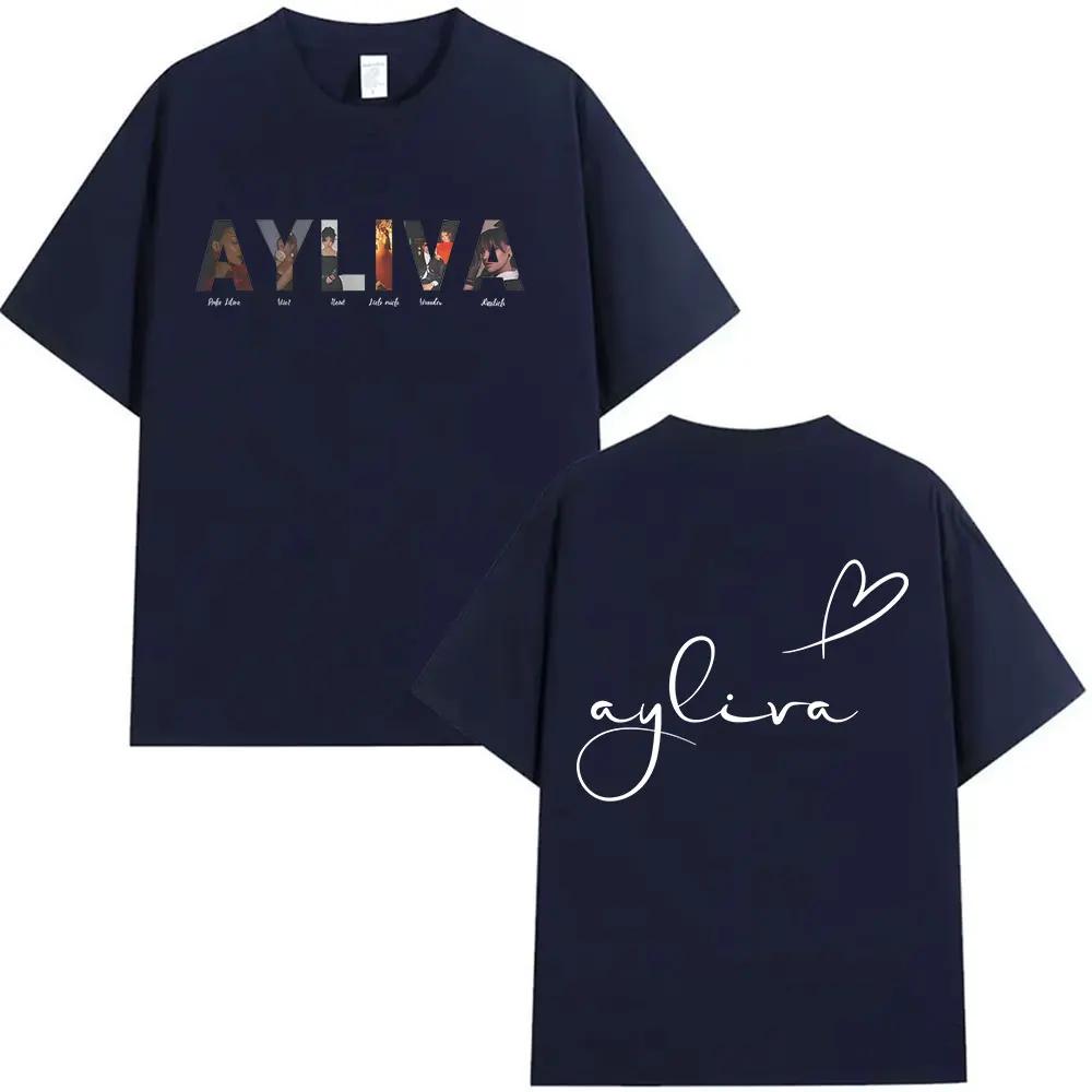 La T-shirt grafica Ayliva Tour 2025 per Uomo e Donna, T-shirt Estiva Oversize Retro di Alta Qualità con Stampa 100% Cotone Puro