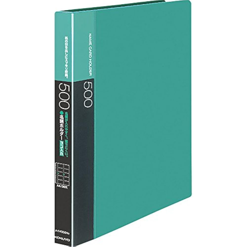 Kokuyo File Name Card Holder Refill A4 Vertical 30 Holes Green Mei-F355NG