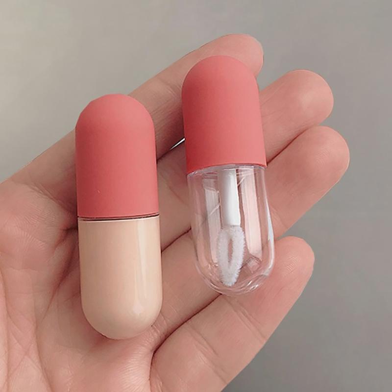 1/2/5 Pezzi Tubetto Vuoto per Lucidalabbra 4,5 ml Mini Piccolo Capsula Flacone Circolare Plastica Trasparente Gommata Opaca Tubetto Vuoto per Rossetto