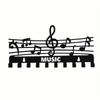 1pc Iron Music Note Storage Rack - Black Key Hooks and Coat Rack, Stylish and Creative Décor for Indoor Home Wall Decoration