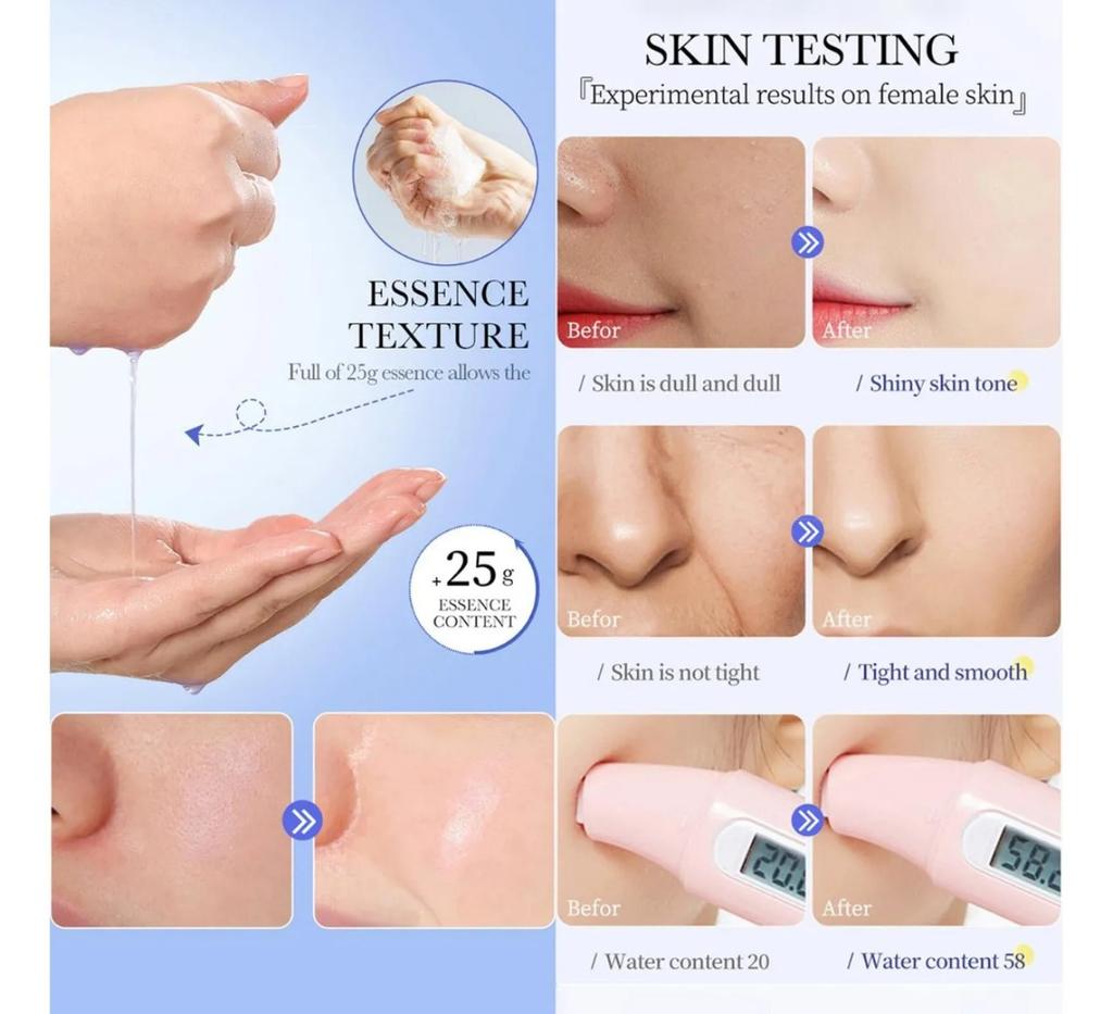 Hyaluronic Acid Moisturizing Facial Mask 10PCS, Hydrating Sheet Mask, Deep Moisture, Soft & Elastic Skin, Light Breathable Face Mask