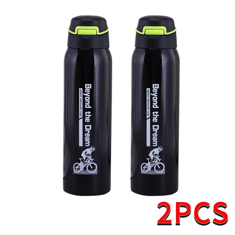 500ml Vacuum Insulated Bike Water Bottle - Stainless Steel Cycling Bottle with Straw, Double Wall Thermal Cup for Sports/Running