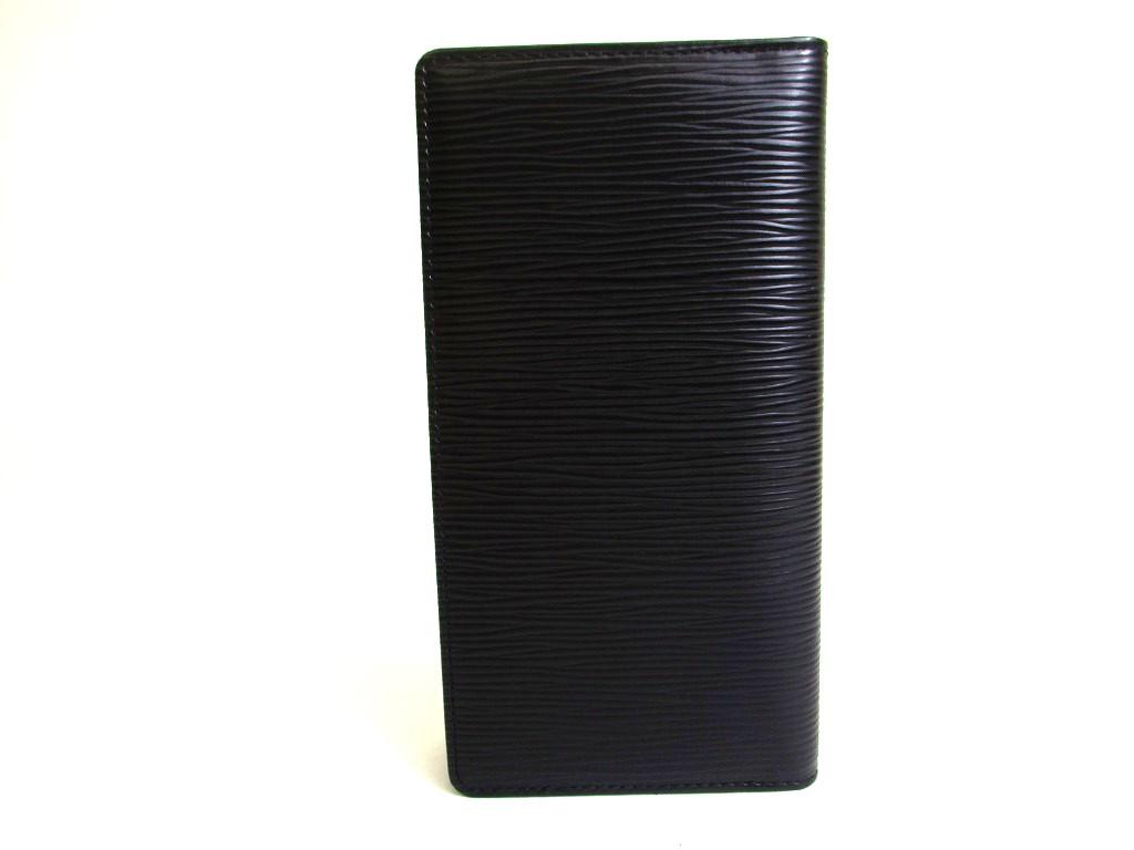 Authentic LOUIS VUITTON Epi Black Leather Flap Bill Wallet Porte Credit #b277  Open box