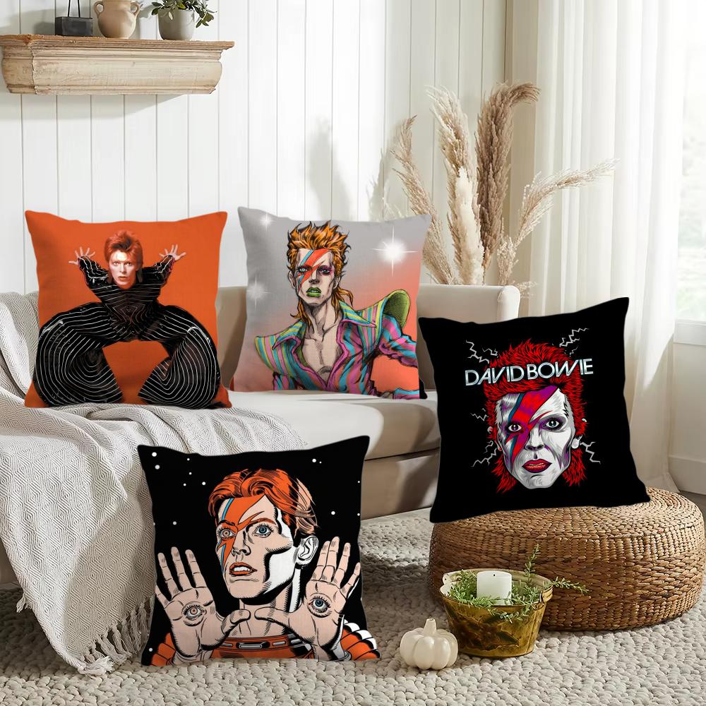 Singer DDavid BBowie Cushion Cover Silky Short Plush Invisible Zipper Dustproof Sofa Pillow Case for Home Decor