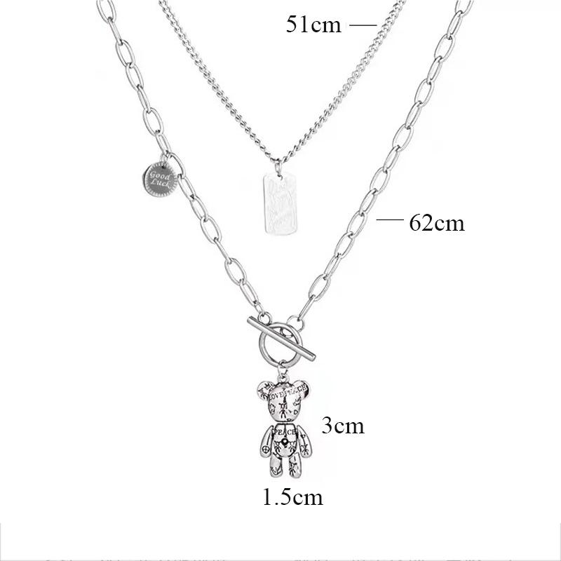 

Ожерелье с подвеской в ​​виде механического медведя для женщин, ожерелья-цепочки в стиле панк серебряный