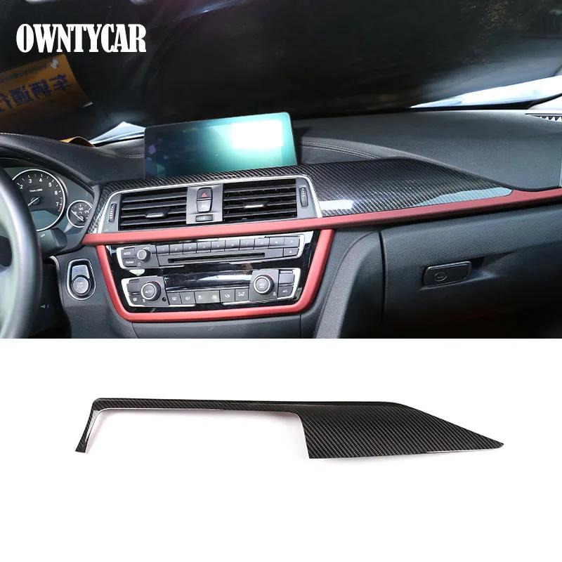 For BMW 3 4 Series F30 F31 F32 F35 2013-2019 Real Carbon Fiber Car Console Gear Shift Panel Decoration Cover Trim Stickers