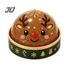 Stress Reducing Desk Accessories Christmas Bun Squeeze Toy with Steamer, Soft Sensory Fidget Toy, Cute Fun Stocking Stuffers Slow Rising TPR Glitter,