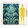 Elegant Waterfall Shower Curtain Luxurious Printed Fabric with Blue Green Color for Bathroom Decor Waterproof Shower Panels Co
