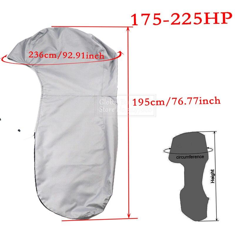 420D Boat Full Outboard Engine Cover Heavy Duty Grey Engine Motor Covers Protector For 6-225HP Waterproof