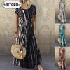 Moda Verano Primavera Manga Corta Cuello Redondo Vestidos Casuales Diseño Único
