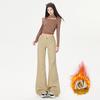 American khaki slightly pulled jeans women's autumn and winter new waist replacement Spice girl slimming horn long pants velvet