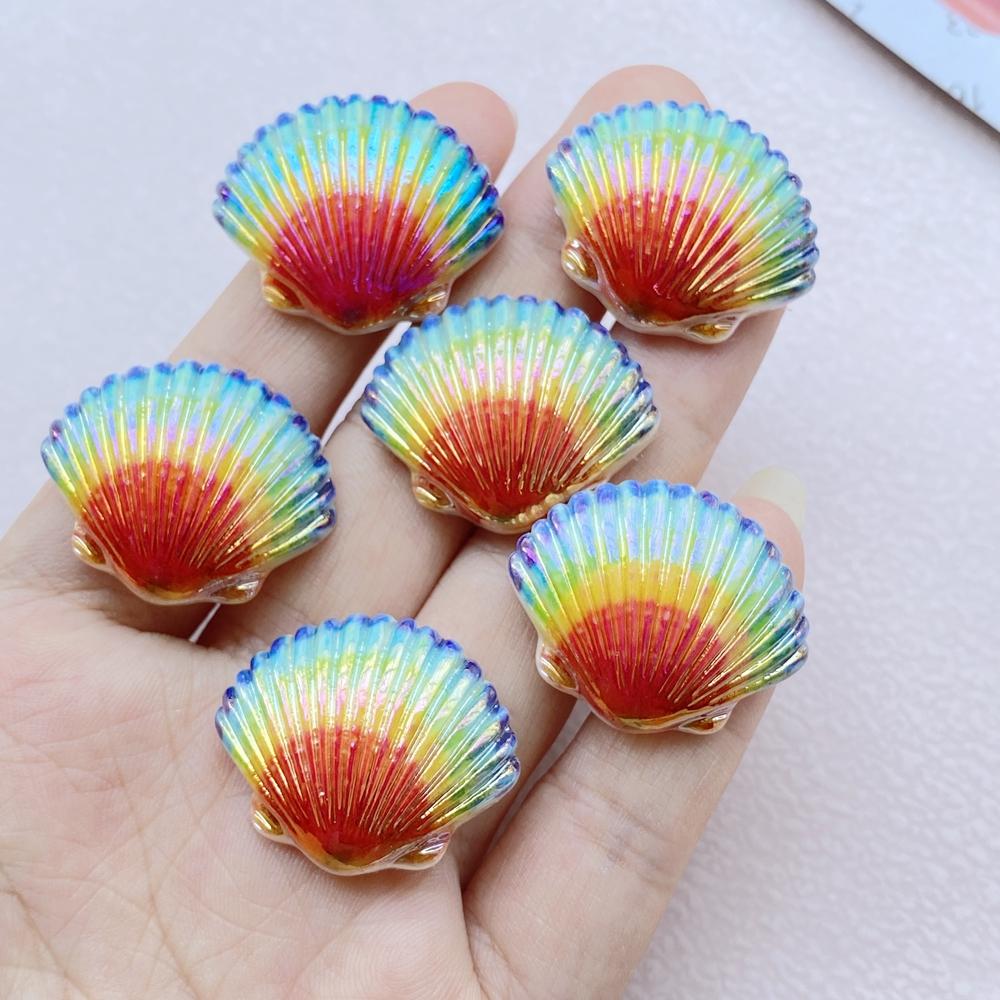 10Pcs New Cute Resin Cartoon Colorful Shells Series Flat Back Scrapbooking DIY Jewelry Craft Decoration Accessories