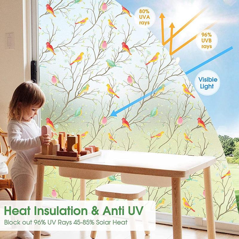 Glass Film Window Color Changing Film Static Electricity Anti Glare Window Stickers Colored Glass Sticker Sun Catcher Home Decor