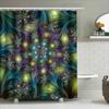 Modern Bathroom Decoration Blue Green Yellow White Fractal Shower Curtain For Tub Home Decor Waterproof 3D Printing Artistic Pri