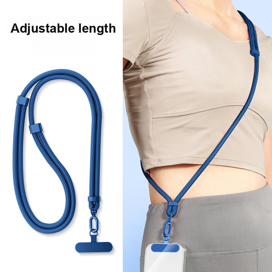 Handy-Lanyard Verstellbares Crossbody-Nackenband Seil mit Edelstahl-Pads Anti-Verlust Anti-Diebstahl Geflochtenes Seil