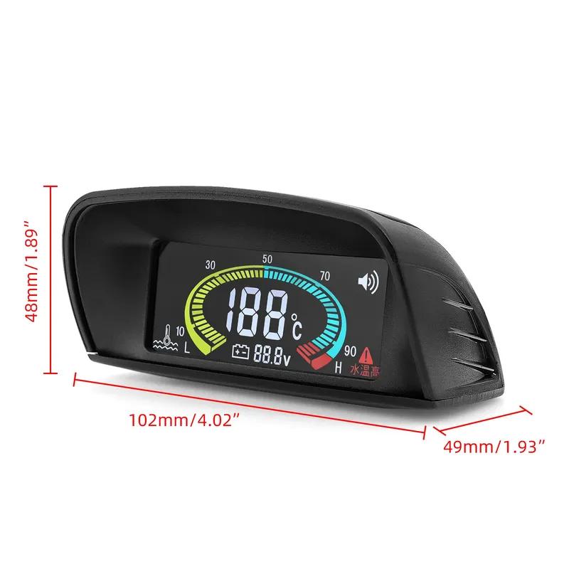 2 In 1 Car Truck Water Temperature Gauge Voltmeter With Water Temp Sensor Universal Water Temp Voltage Indicator 12V 24V