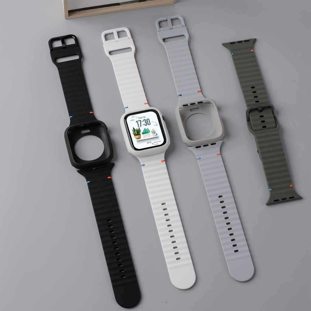 Silicone Case+Band For Apple Watch S11 10 42mm 46mm 44mm 40mm 45mm 41mm 38mm Bracelet Cover for iWatch 9 8 7 6 5 4 Ultra 3 49mm