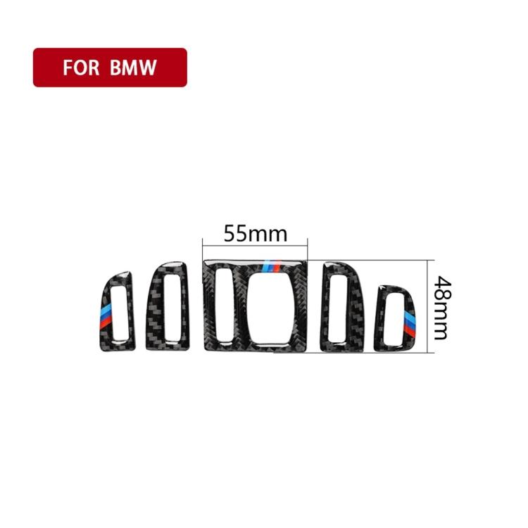 5 PCS Carbon Fiber Car Air Outlet Decorative Sticker for BMW 5 Series F10 2011-2017