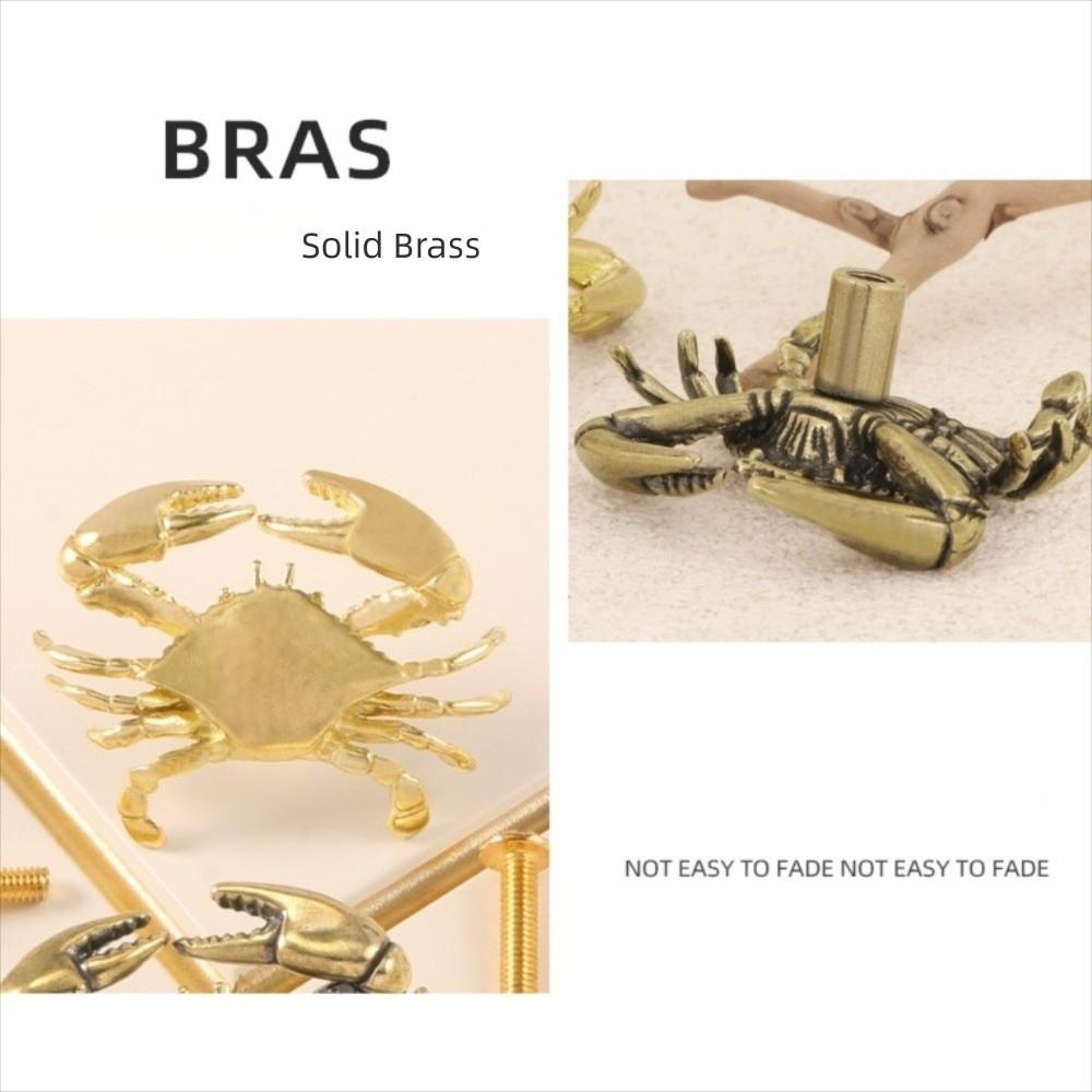 Hardware Crab Design Drawer Handles Luxury Closet Door Knobs Trendy Brass Cabinet Pulls  Window