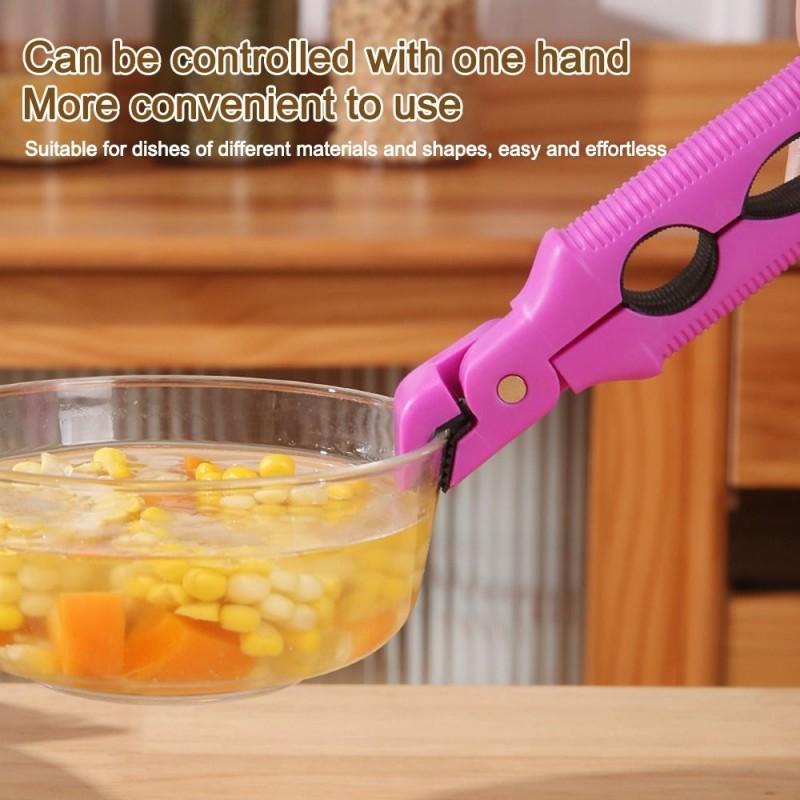 3in1 Anti Scalding Clip Non-Slip Silicone Handle Anti-hot Bowl Plate Clips Thickened Ergonomic Bottle Cap Remover Cooking Tongs Kitchen Use
