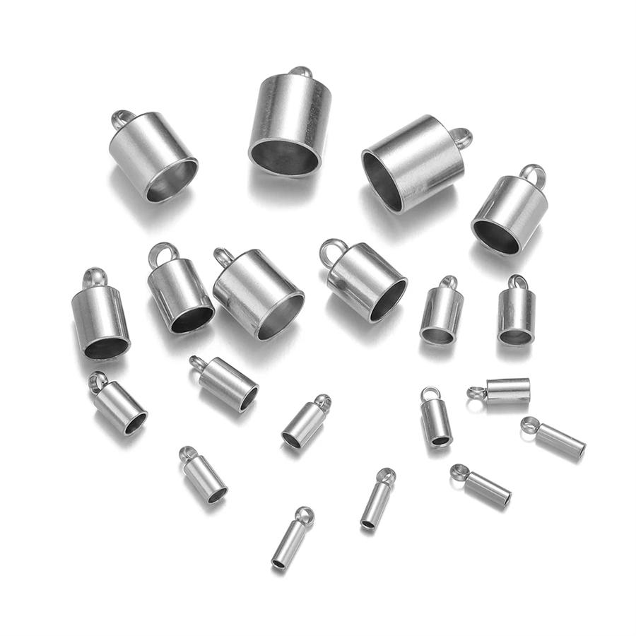 20 ks/Lot Kulaté koncovky šňůr 2 3 4 5 6 7 8 9 10 mm Krimpovací koncová zátka Konektor pro výrobu šperků Náramek Náhrdelník