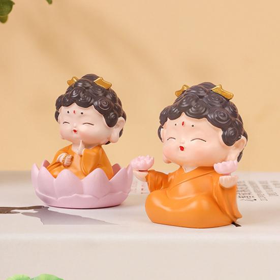 Mini Buddha Statue Resin Meditation Buddha GuanYin Sculpture Spiritual Chinese Home Decor for Office Desk Living Room