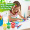 40 Pieces Spill Proof Paint Cups with Paint Brushes for Kids Paint Cups with Lids for Kids Toddler Painting Tools Brushes for Watercolor, Tempera,