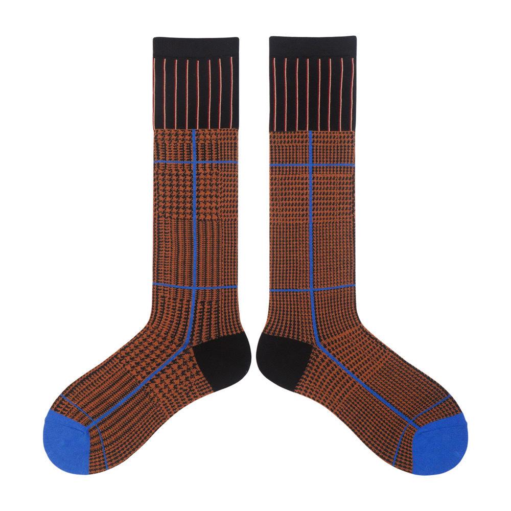 

«Модные ретро-носки в клетку с рисунком «гусиная лапка» — яркий весенне-осенний стиль для женщин» кофейный