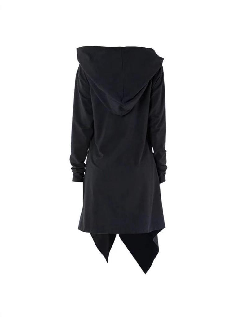 Available Gothic Medieval Court Evening Dress - Retro, Hooded, Zipper with Waist-Cinching, European and American Style.