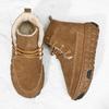 Fashion Golden Sapling High Quality Winter Warm Plush Shoes for Men Outdoor Leisure Flock Leather Snow Boots Lace-up Fashion Ankle Boot
