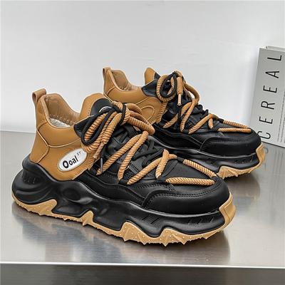 Nuevas zapatillas casuales de cuero de moda para hombre, zapatillas de diseñador para hombre, zapatos de plataforma para hombre, zapatillas de calle gruesas para hombre, zapatillas de hombre