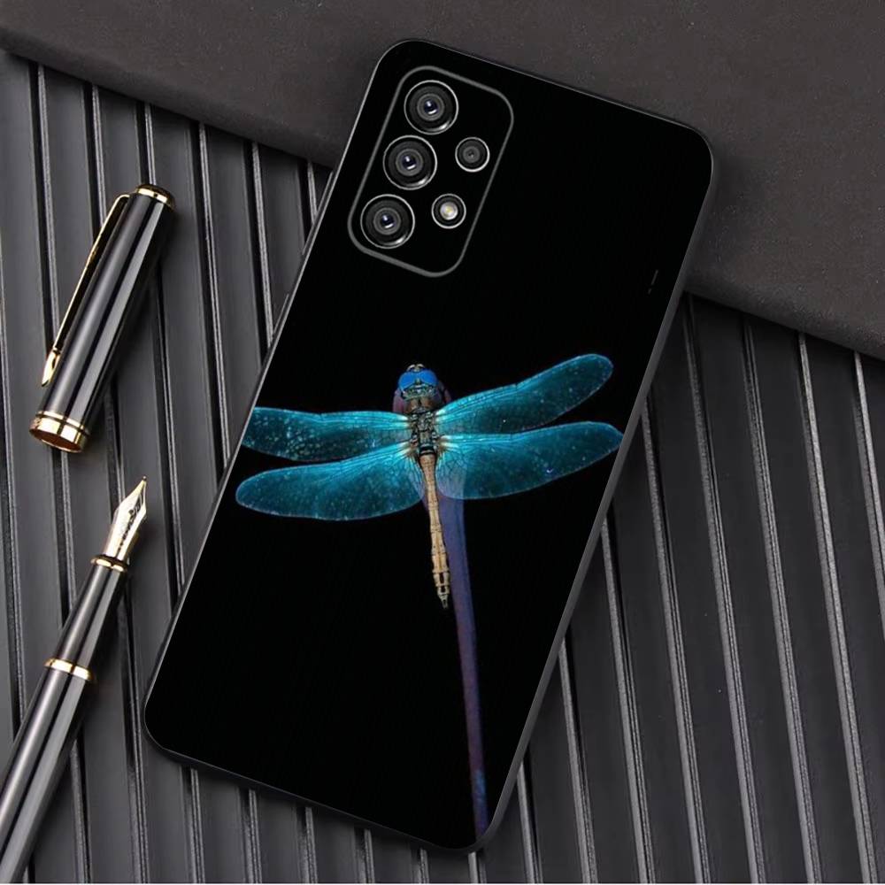 Dragonfly Animal Phone Case For Samsung Galaxy A13,A21s,A22,A31,A32,A52,A53,A71,A80,A91 Soft Black Shell