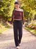 Women's High Waist Breathable Wide Leg Pants for Spring and Autumn - Elastic, Loose Fit, Sun Protection, Airy, Casual, Slimming Sportswear